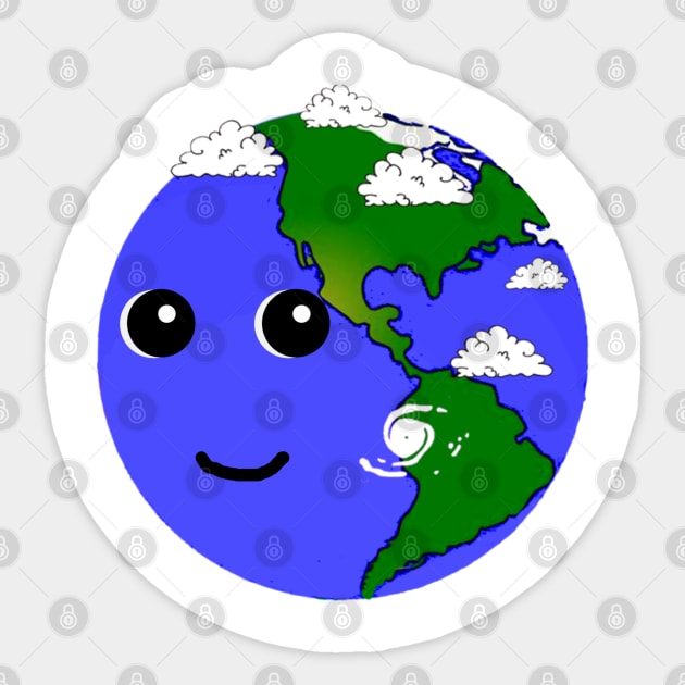 Cute Earth Sticker by wanungara